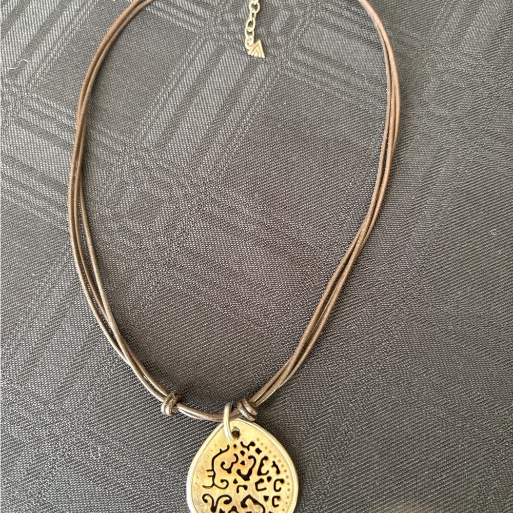 Silpada Gold and Brown Pendant Necklace